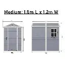 TechTen - Modern & Durable Weather-Proof Storage Shed 1.2m x 1.8m (4ft x 6ft)