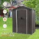 TechTen - Outdoor Metal Storage Shed with Double Doors - 1.8m x 0.95m (6ft x 4ft)