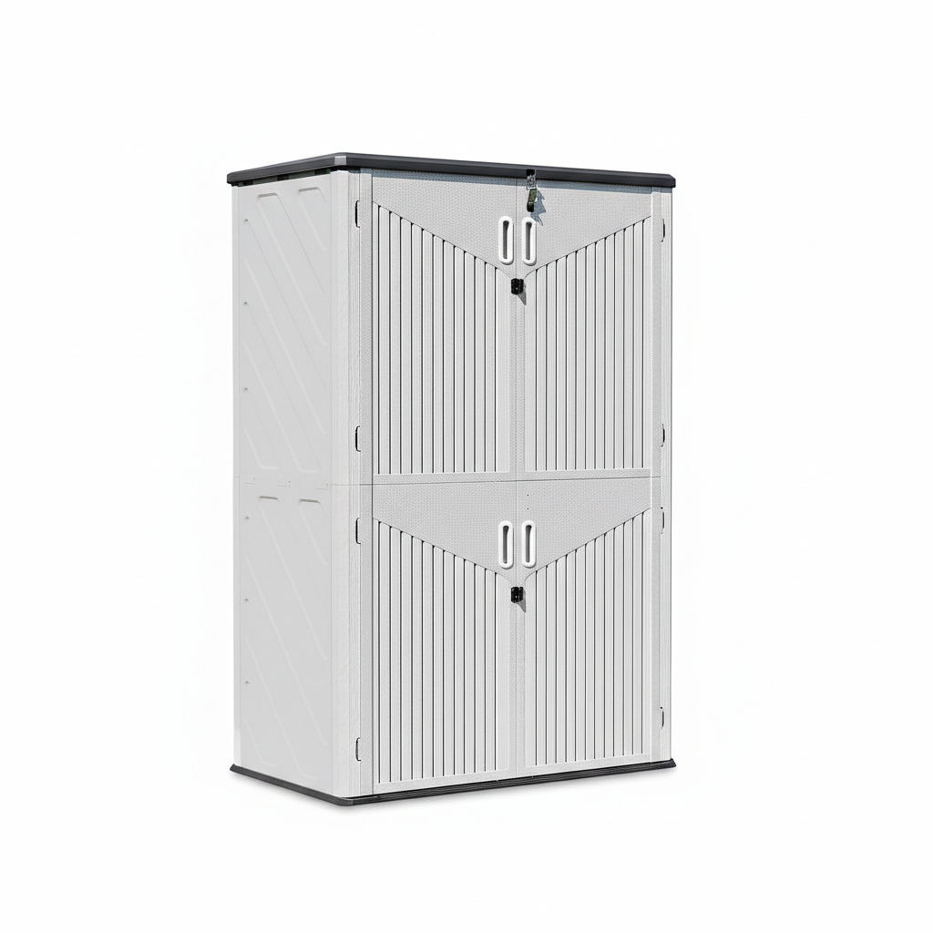 Outdoor Resin Storage Cabinet with Shelving Kit & Floor | 1.3m x 0.68m | Savvy Sheds