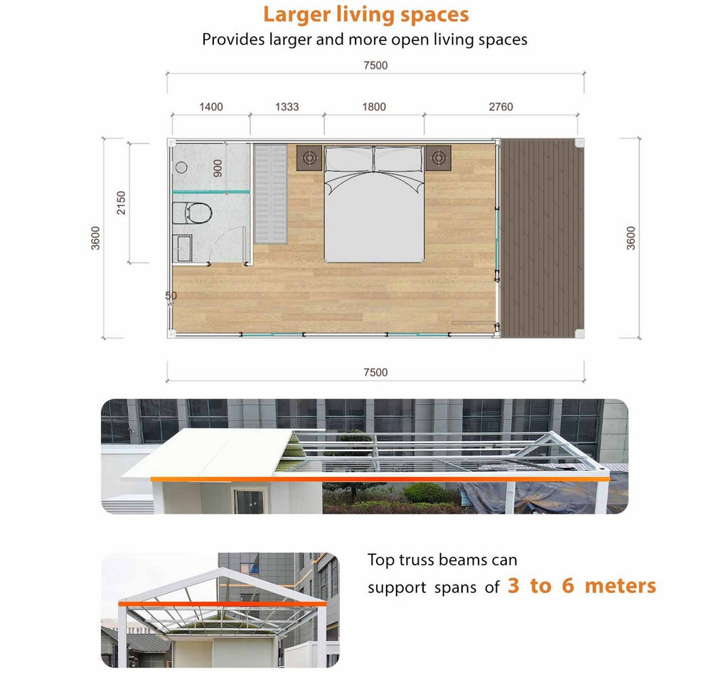 Modern Modular Container House with Detachable Gable Roof