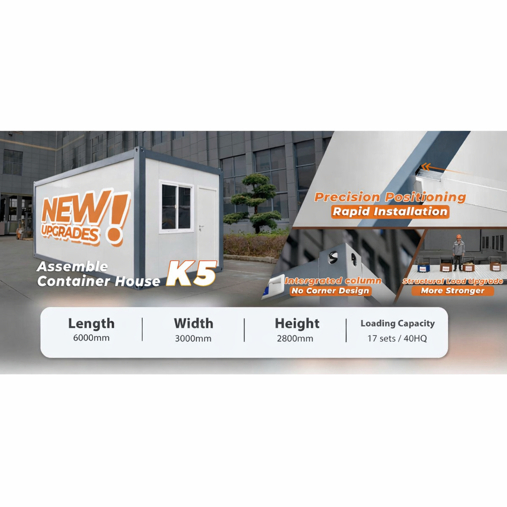 Modular Prefabricated Container House K5 – 20ft Expandable Steel Frame Cabin