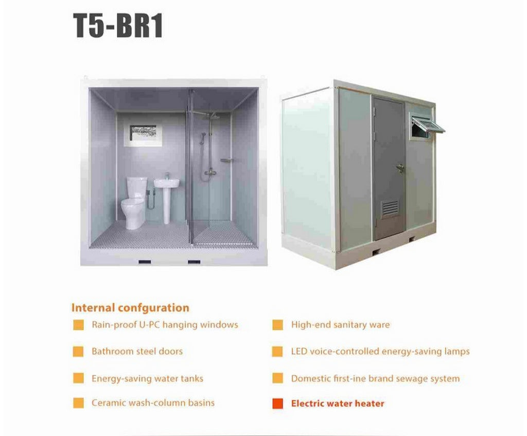 Portable Galvanised Steel Mobile Toilet Cabin - T2