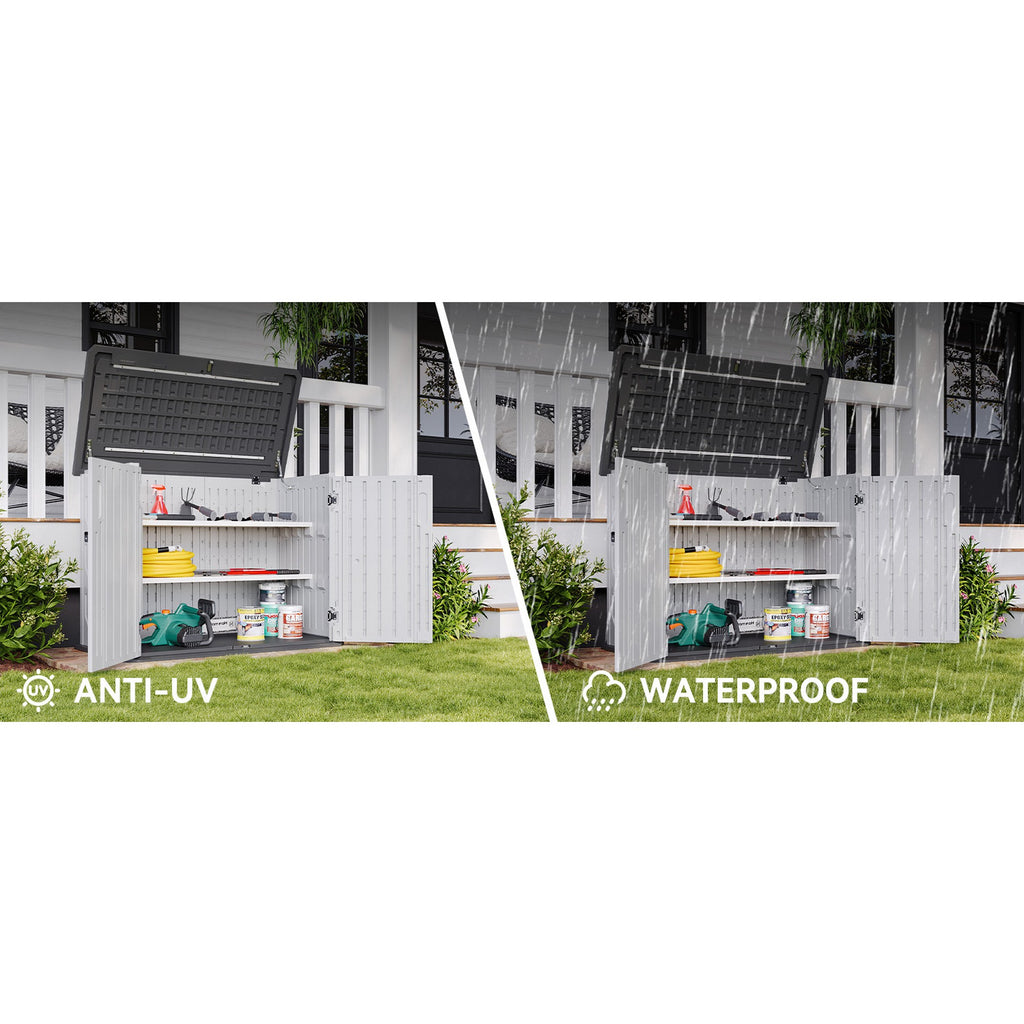 Outdoor Resin Storage Cabinet with 2 Shelves | 1m x 1.3m | Savvy Sheds