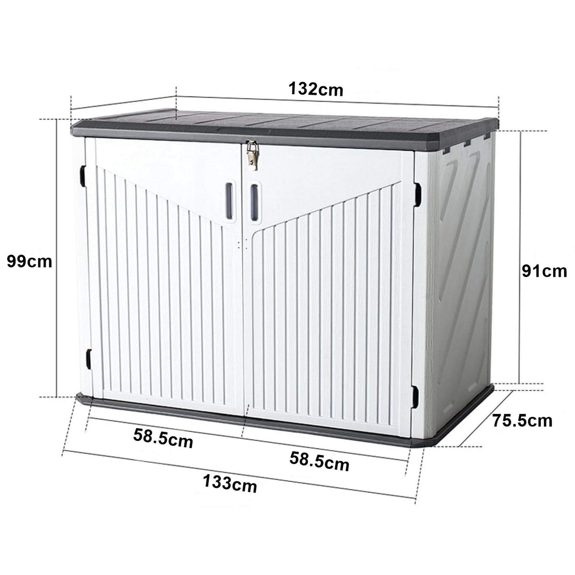 Outdoor Resin Storage Cabinet with 2 Shelves | 1m x 1.3m | Savvy Sheds