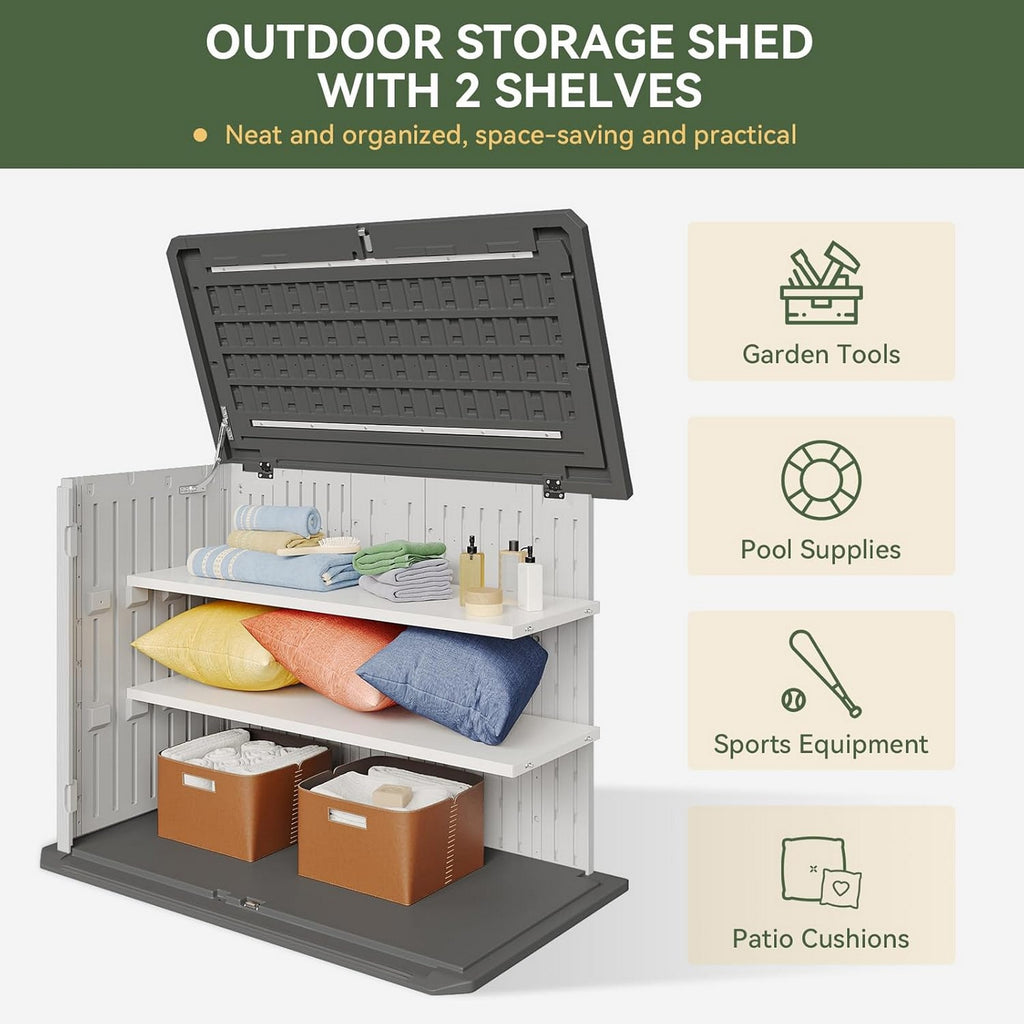 Outdoor Resin Storage Cabinet with 2 Shelves | 1m x 1.3m | Savvy Sheds