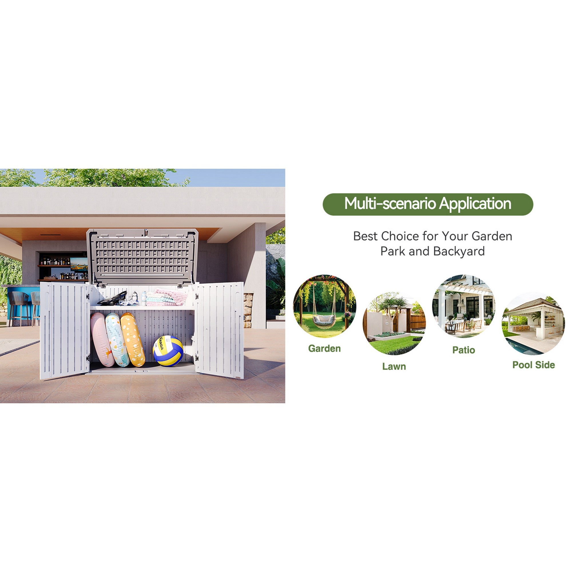 Outdoor Resin Storage Cabinet with 2 Shelves | 1m x 1.3m | Savvy Sheds