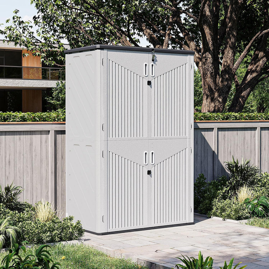 Outdoor Resin Storage Cabinet with Shelving Kit & Floor | 1.3m x 0.68m | Savvy Sheds