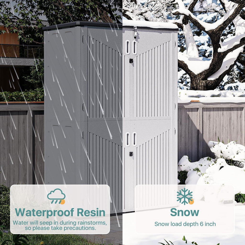 Outdoor Resin Storage Cabinet with Shelving Kit & Floor | 1.3m x 0.68m | Savvy Sheds