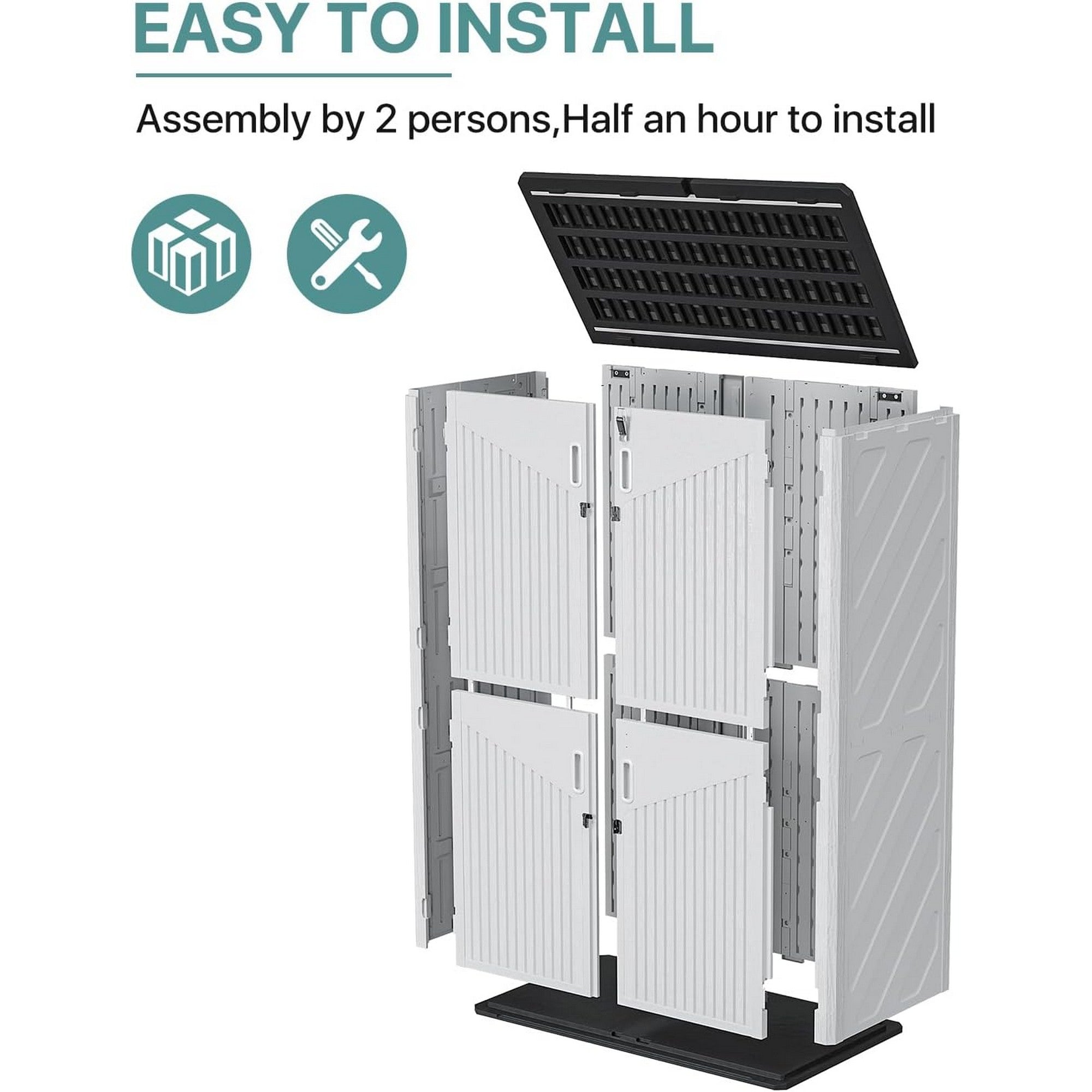 Outdoor Resin Storage Cabinet with Shelving Kit & Floor | 1.3m x 0.68m | Savvy Sheds