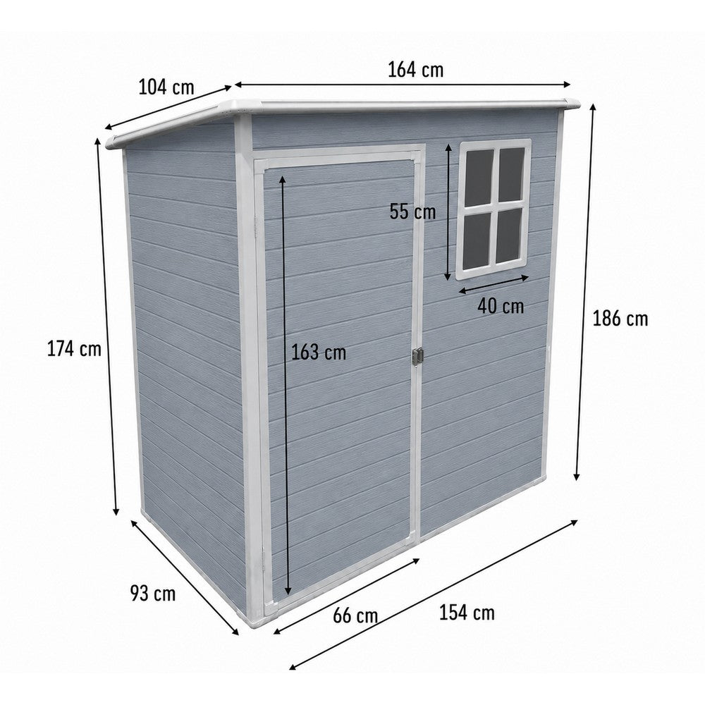 Modern & Durable Weather-Proof Storage Shed 0.9m x 1.5m (3ft x 5ft)