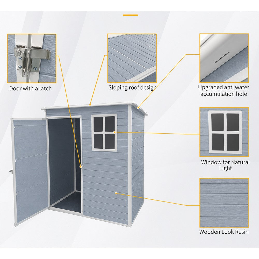 Modern & Durable Weather-Proof Storage Shed 0.9m x 1.5m (3ft x 5ft)