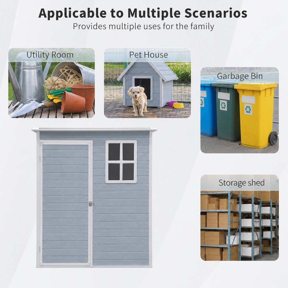 Modern & Durable Weather-Proof Storage Shed 0.9m x 1.5m (3ft x 5ft)