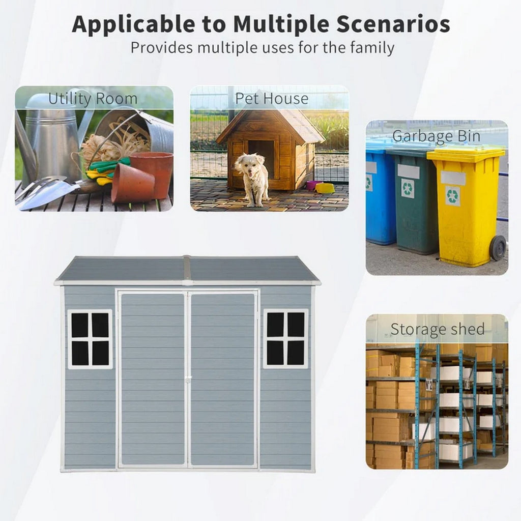 Modern & Durable Weather-Proof Storage Shed 1,8m x 2,4m (6ft x 8ft)