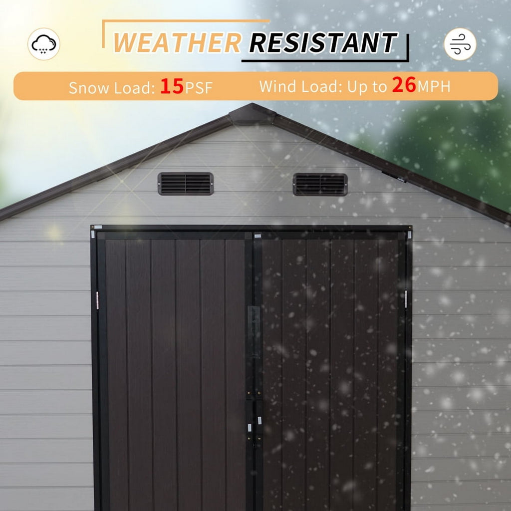 Modern & Durable Weather-Proof Storage Shed 2,4m x 2.4m (8ft x 8ft)