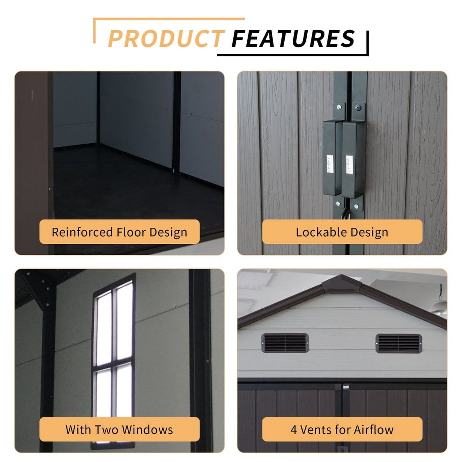 Modern & Durable Weather-Proof Storage Shed 2,4m x 2.4m (8ft x 8ft)