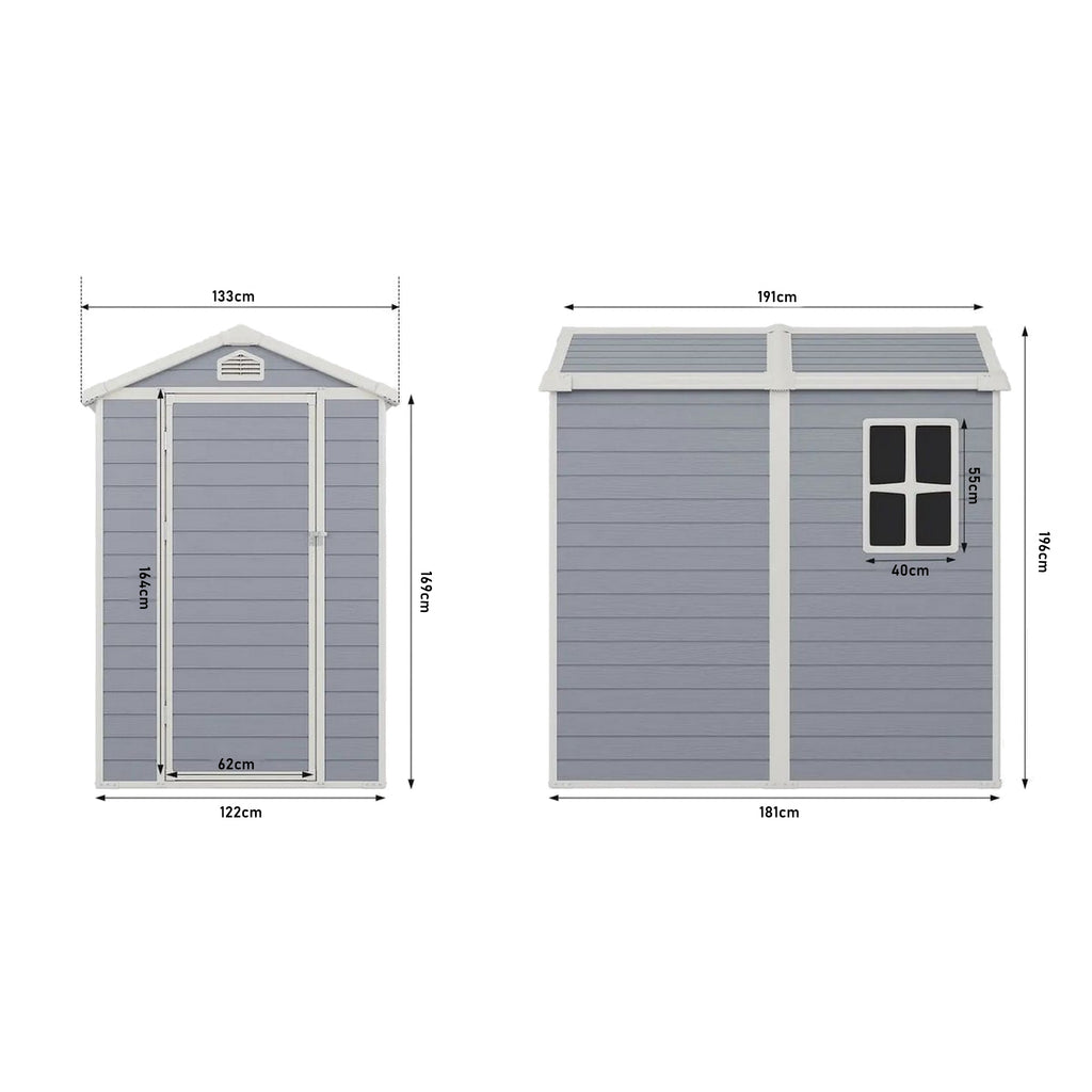 Modern & Durable Resin Weather Proof Storage Shed with Motion Sensing Lights | 1.2m x 1.8m | Savvy Sheds