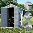 TechTen - Modern & Durable Weather-Proof Storage Shed 1.2m x 1.8m (4ft x 6ft)