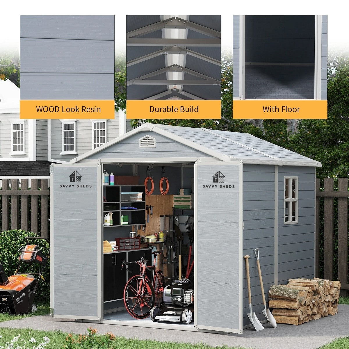 Modern & Durable Resin Weather Proof Storage Shed | 1.8m x 2.4m | Savvy Sheds