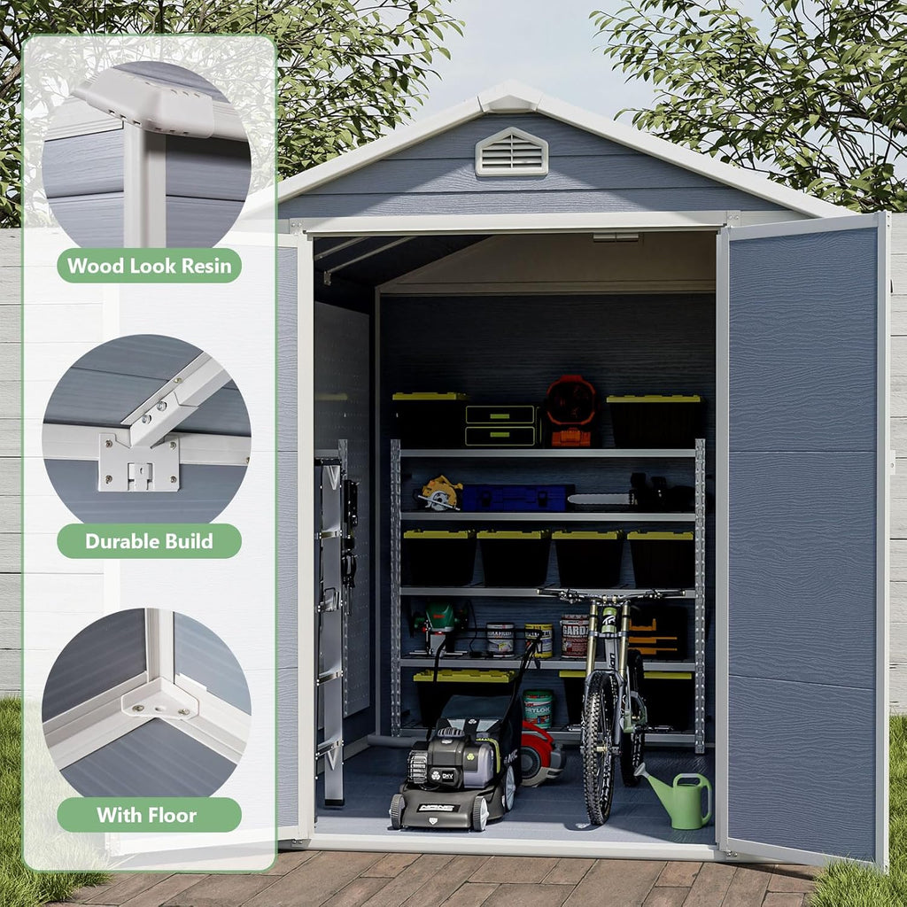 Modern & Durable Resin Weather Proof Storage Shed | 1.8m x 2.4m | Savvy Sheds