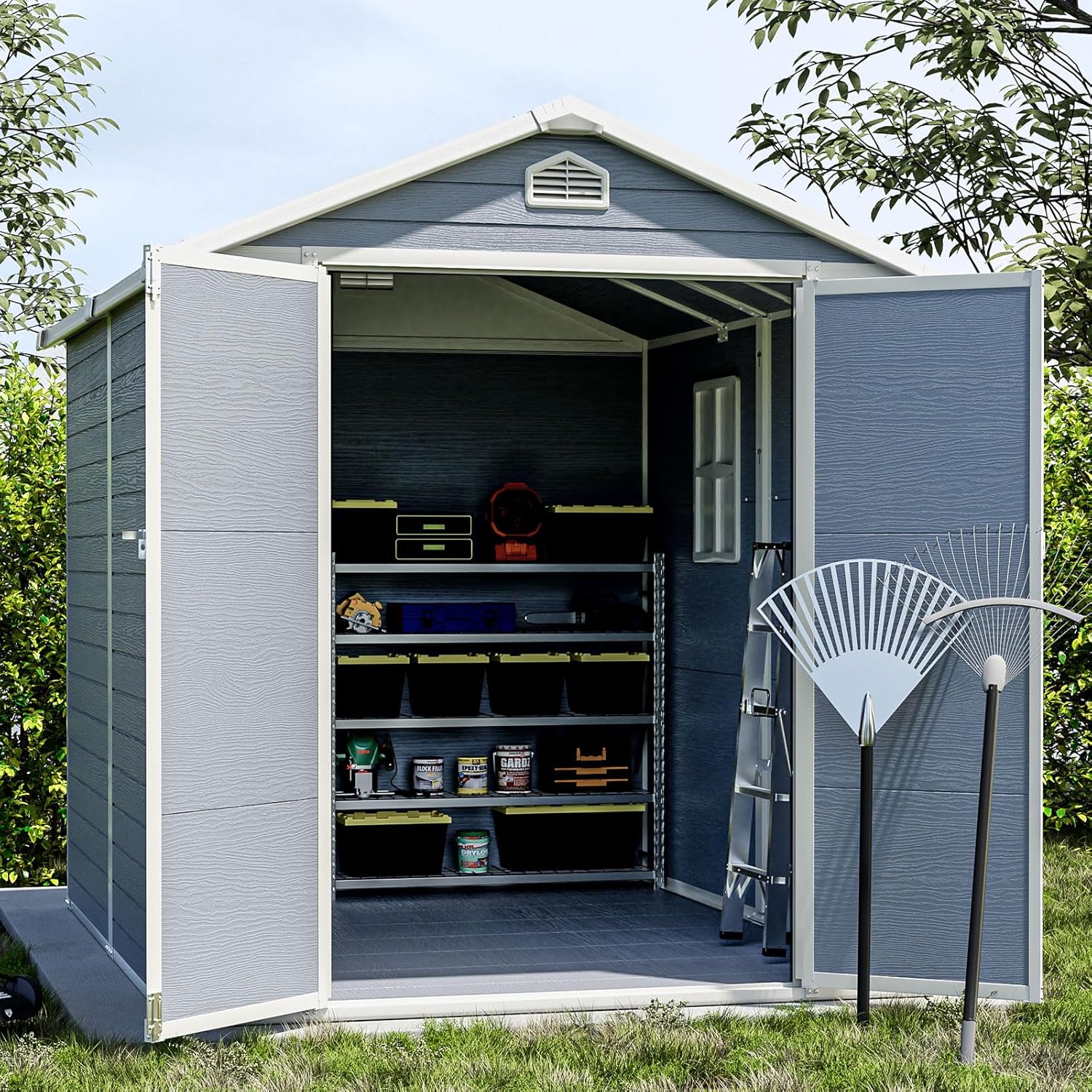 Modern & Durable Resin Weather Proof Storage Shed | 1.8m x 2.4m | Savvy Sheds