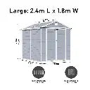 TechTen - Modern & Durable Weather-Proof Storage Shed 1.8m x 2.4m (6ft x 8ft)