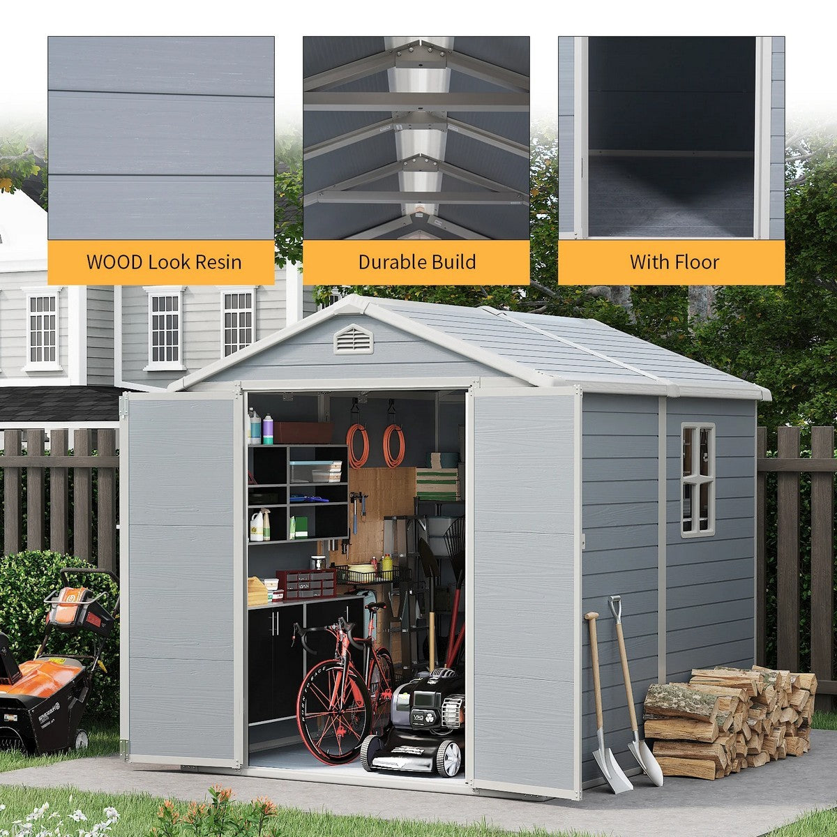 Modern & Durable Resin Weather Proof Storage Shed | 1.8m x 2.4m | Savvy Sheds