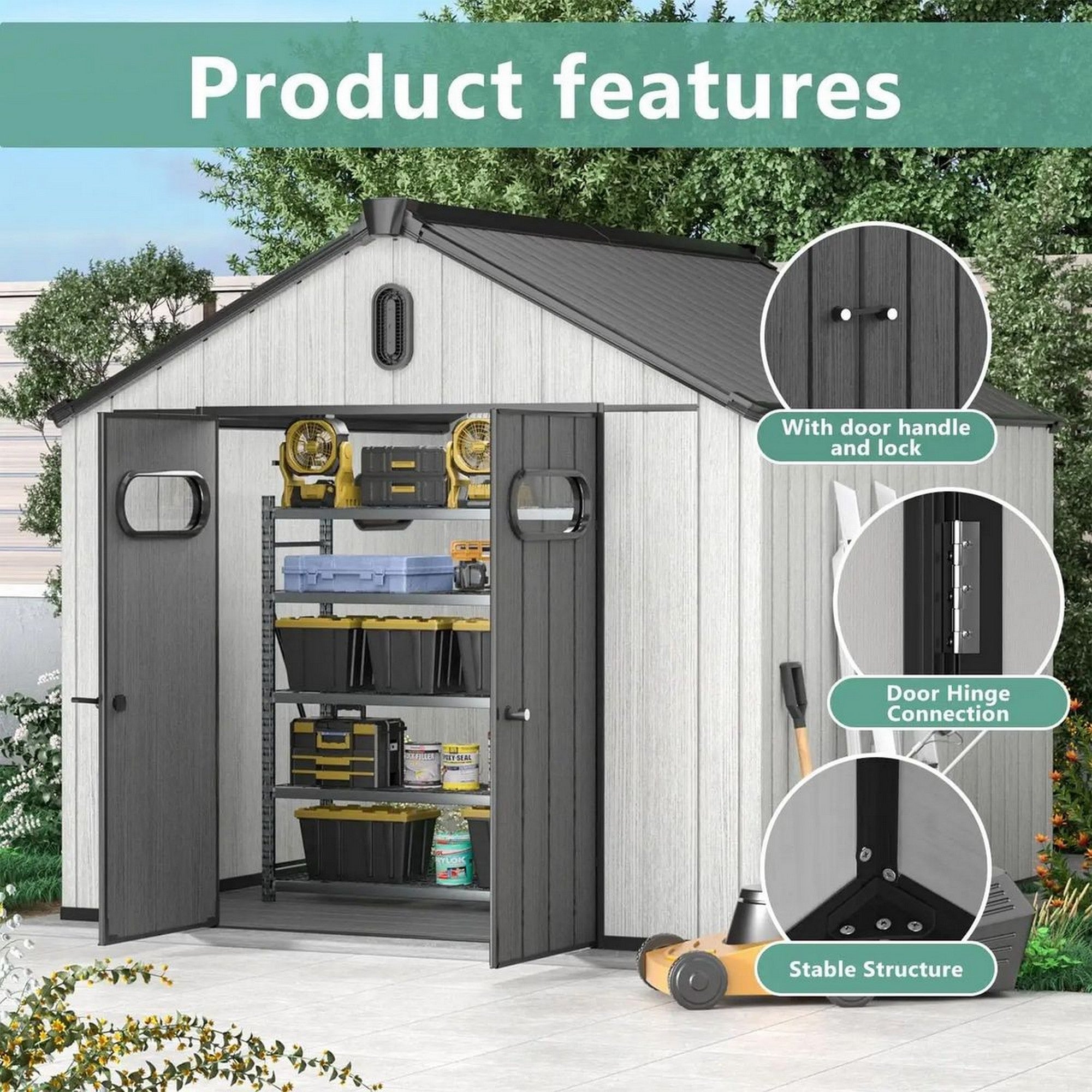 Modern & Durable Resin Weather Proof Storage Shed | 2.4 x 3m | Savvy Sheds
