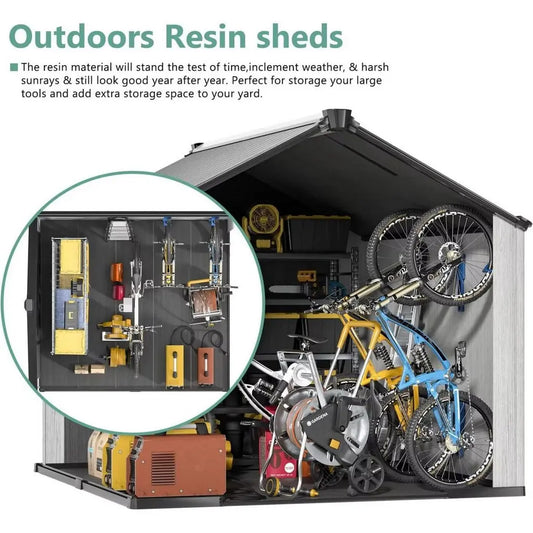 TechTen - Modern & Durable Weather Proof Storage Shed 2.4 x 3m (8ft x 10ft)