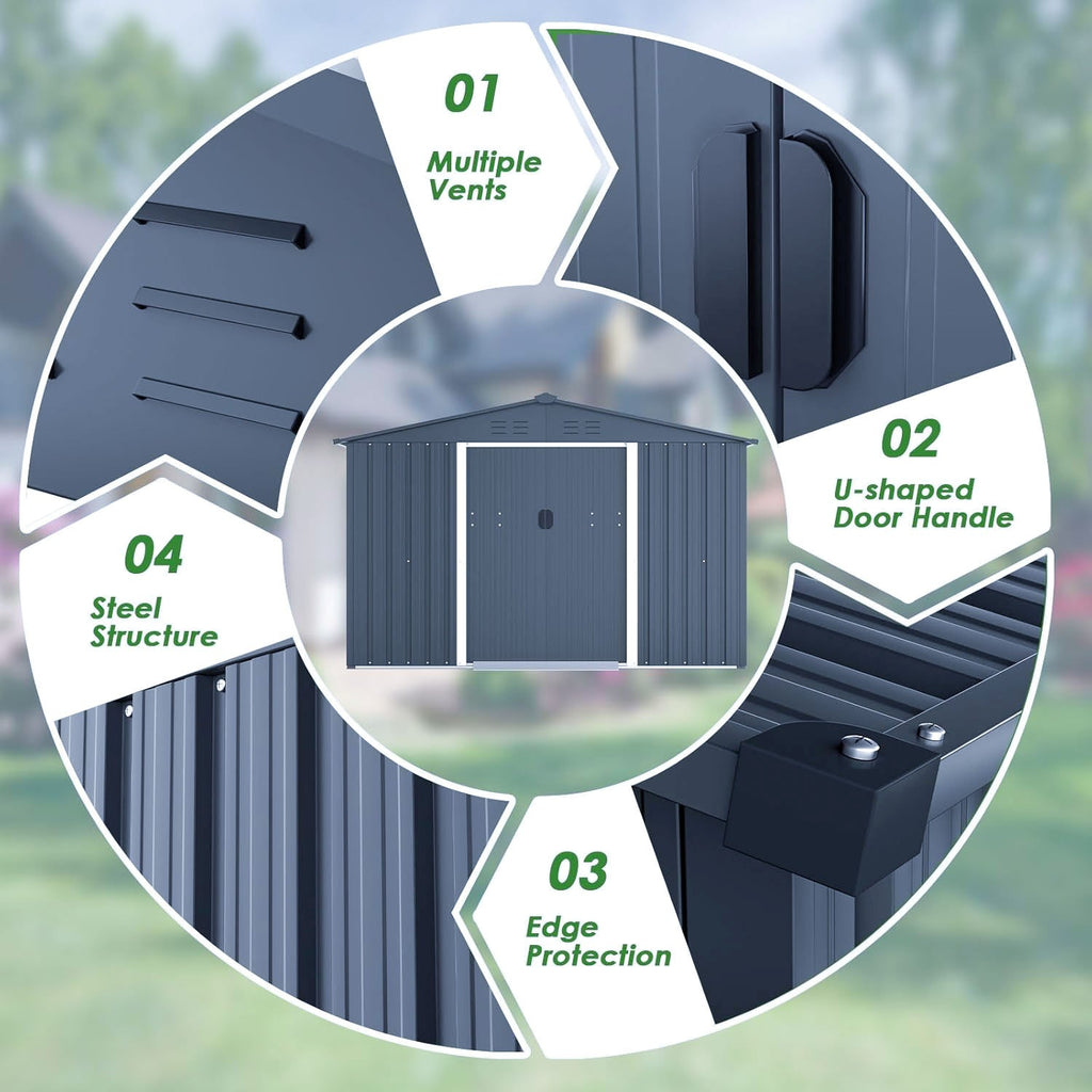 Outdoor Metal Storage Shed with Double Doors | 3.0m x 3.6m | Savvy Sheds