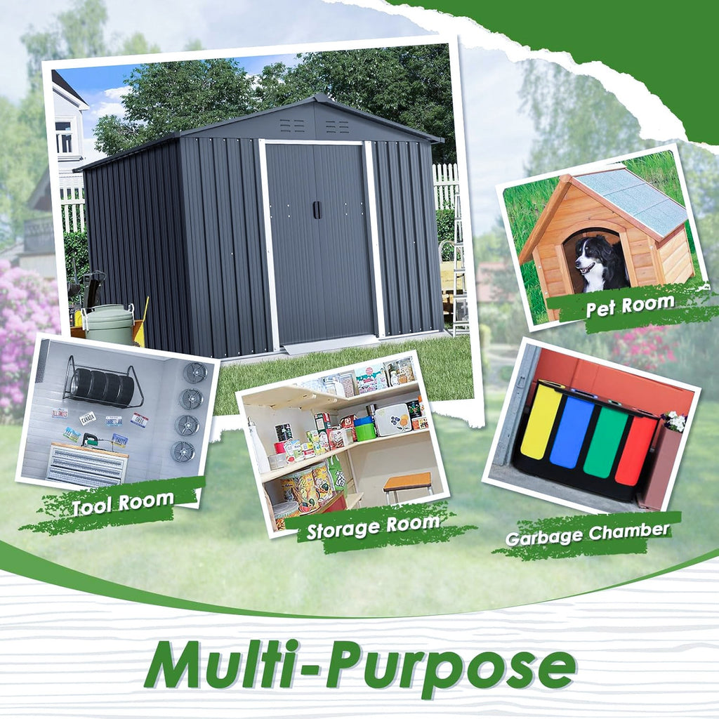 Outdoor Metal Storage Shed with Double Doors | 3.0m x 2.4m | Savvy Sheds