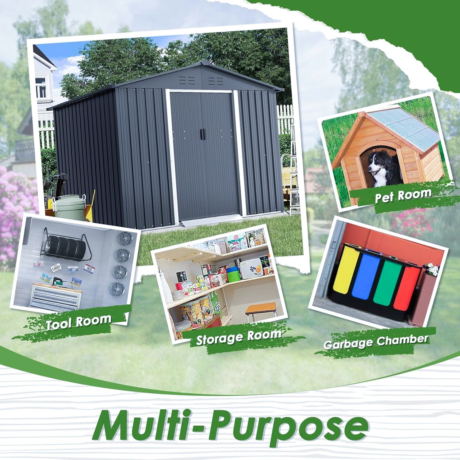 Outdoor Metal Storage Shed with Double Doors | 3.0m x 2.4m | Savvy Sheds
