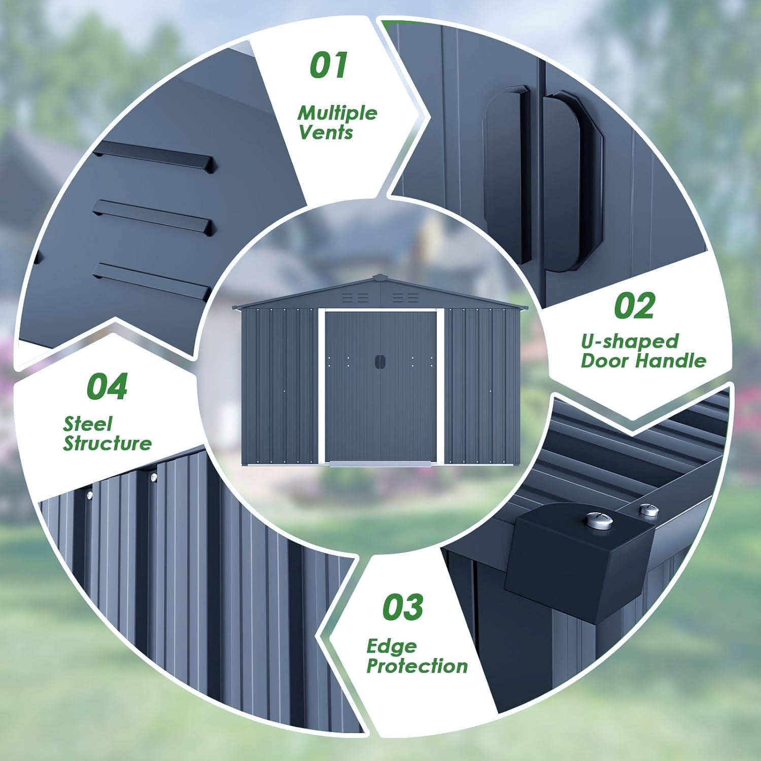 Outdoor Metal Storage Shed with Double Doors | 3.0m x 2.4m | Savvy Sheds