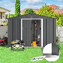 TechTen - Outdoor Metal Storage Shed with Double Doors - 3.0m x 2.4m (10ft x 8ft)