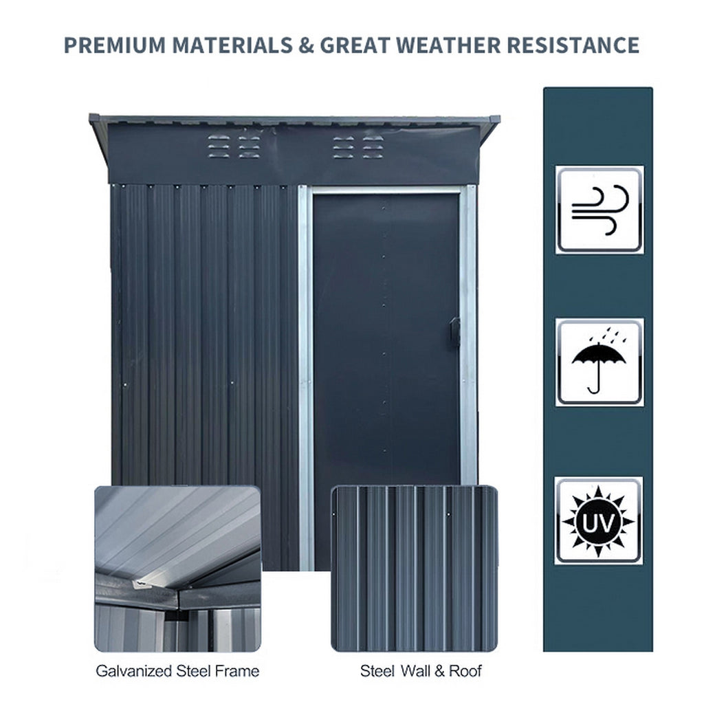 Outdoor Metal Storage Shed with Slope Roof | 1,5m x 0,9m | Savvy Sheds