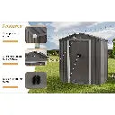 TechTen - Outdoor Metal Storage Shed with Double Doors - 1.8m x 0.95m (6ft x 4ft)